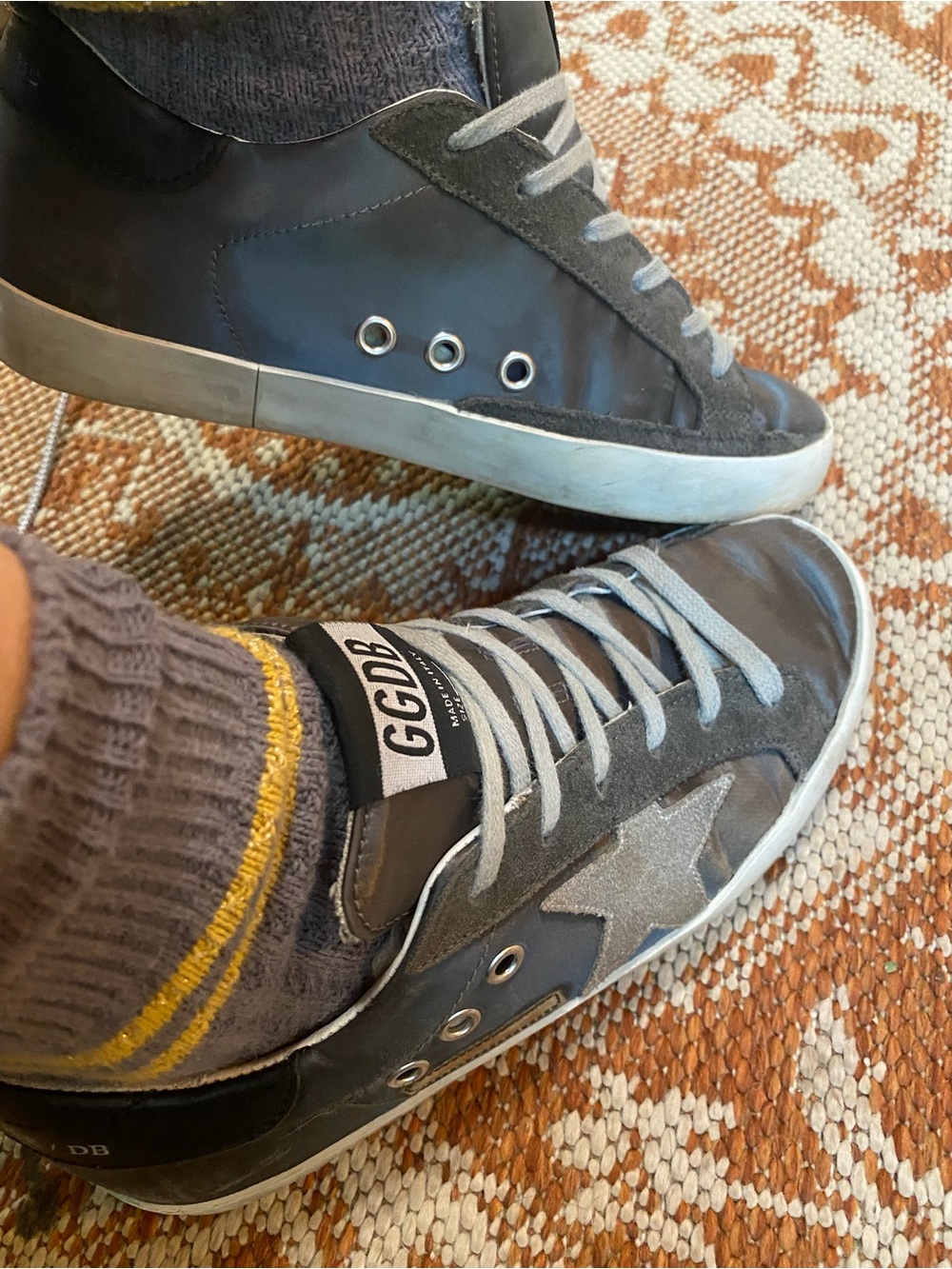Golden Goose GGDB Super-Star Gray Satin Suede Sneakers Made in Italy